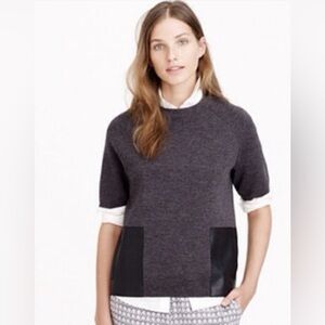 J.Crew Marino Leather Pocket Top